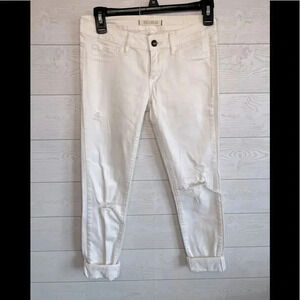 Bullhead destroyed white low rise skinny jeans Size 3